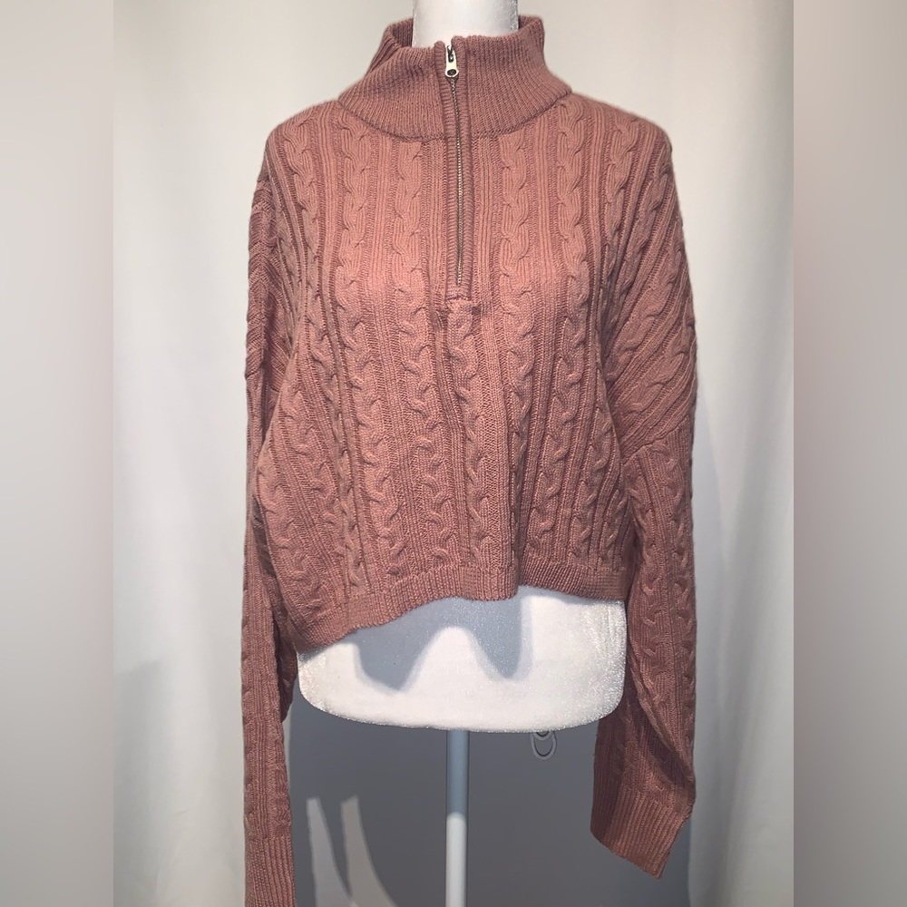 Pink Cropped Sweatshirt